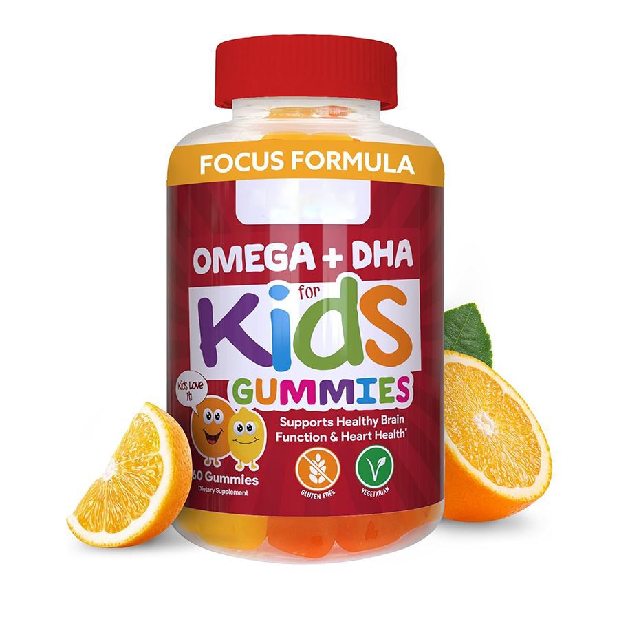 Focus Formula Omega DHA สำหรับเด็ก Gummies การสนับสนุนธรรมชาติสำหรับการเติบโตของจิตใจ