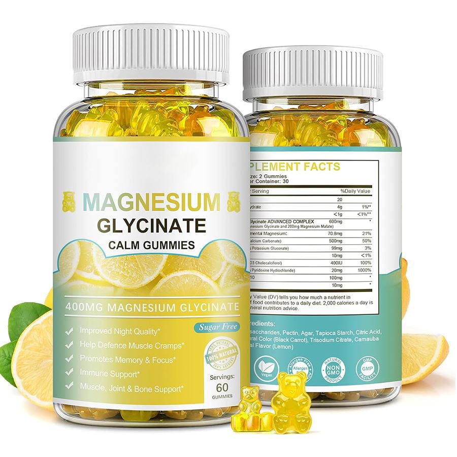 Magnesium Glycinate Calm Gummies Nature สนับสนุนการนอนหลับของการนอนหลับพลังผ่อนคลาย