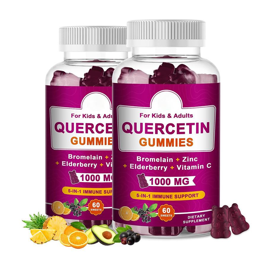 quercetin gummies 5 in 1 การสนับสนุนภูมิคุ้มกันเคี้ยวสำหรับเด็กผู้ใหญ่